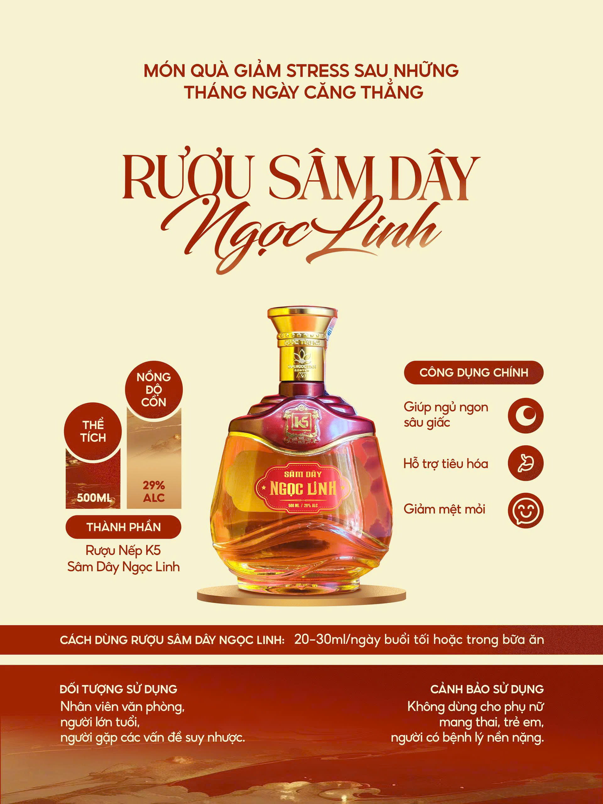 Rượu Sâm Ngọc Linh K5 Sâm Dây - ảnh 3