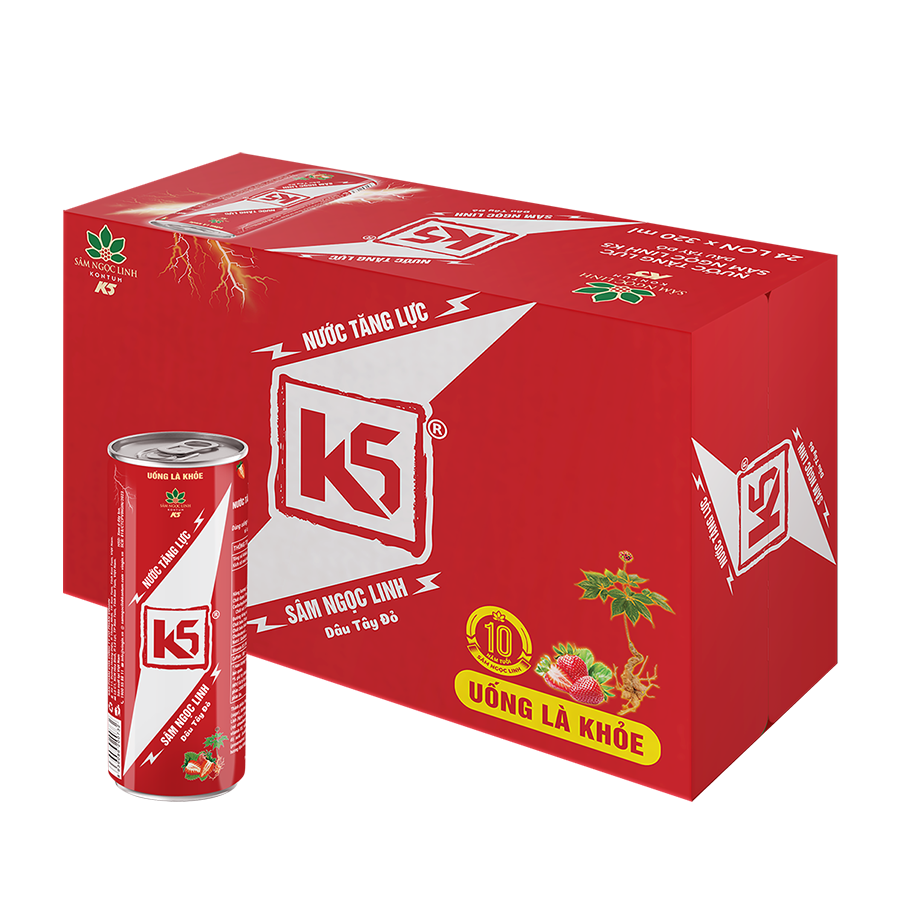 TPBS Nước Tăng Lực Sâm Ngọc Linh K5 Dâu Tây Đỏ